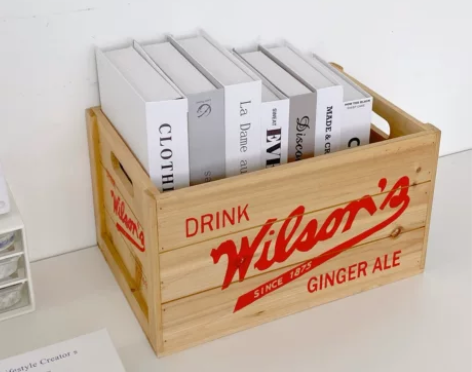 *番茄森森*复古实木杂物啤酒收纳箱