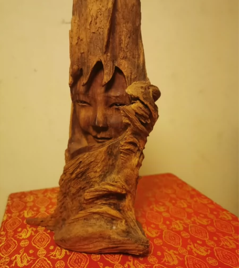 木雕，工艺和木头浑然天成，尺寸约为 高23...