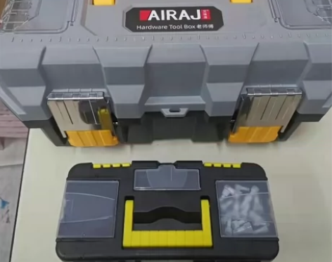 捡漏工具箱三层折叠手提大号五金电工维修工具...