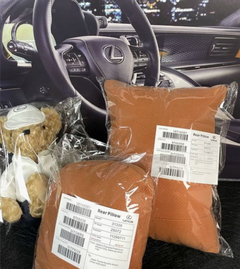 【尾货清仓】雷克萨斯冲孔款汽车头枕腰靠毛绒...