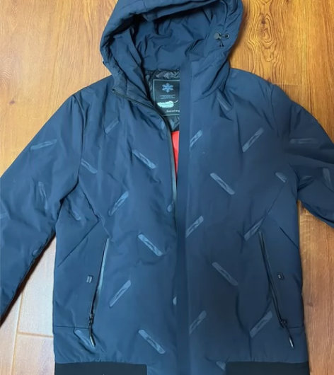 男士面包羽绒服,蓝色中厚带帽子,帽子不可拆...