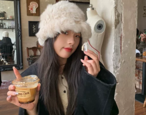 陈奶奶甜飒兔毛帽子女秋冬保暖毛绒帽显脸小针...