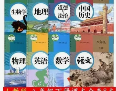 二手书初二下册八年级下册全套课本8本人教版...