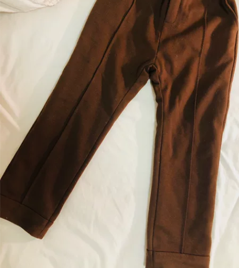 140码加绒加厚韩版咖啡色裤子,裤长70公...