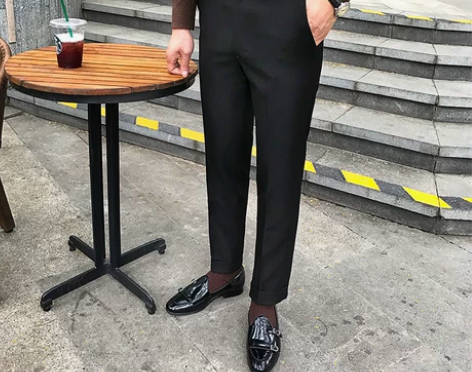 界莫2021秋冬新品时尚修身韩版直筒西裤男...