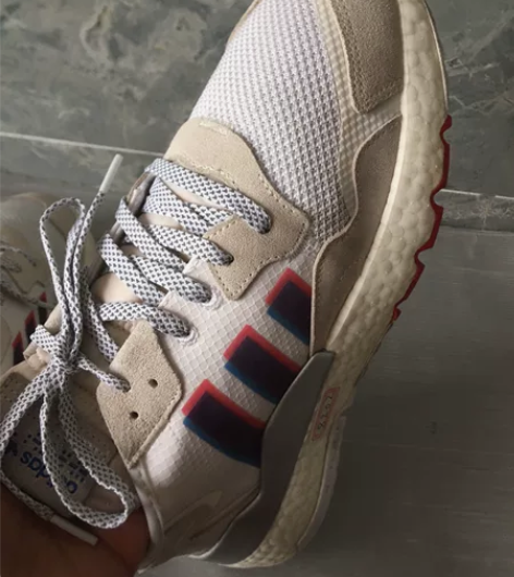 二手正品阿迪44码透气休闲运动鞋 保正!...