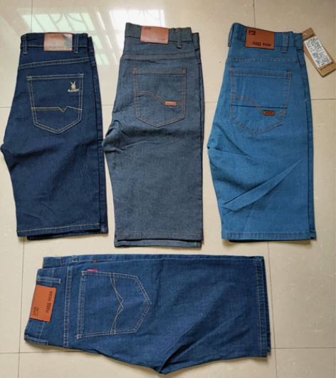 男士牛仔中裤直筒休闲弹力宽松男装裤微瑕疵 ...