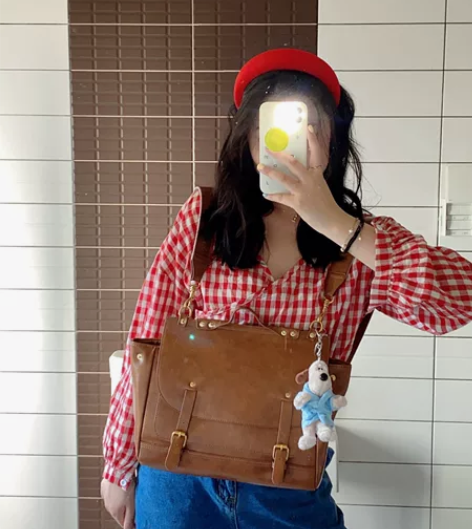 正品高级感包包女2022新款复古休闲手提大...