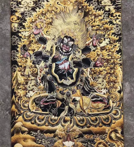 (转让,急用钱) 赔钱出,大黑天唐卡织锦绣...