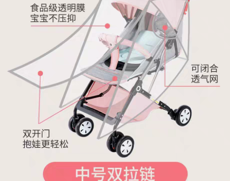 转卖【狂欢价】婴儿车防风罩溜娃神器雨罩遛娃...