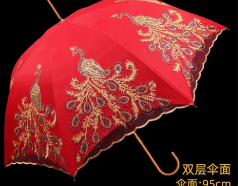 转卖婚伞中国风结婚红伞出嫁中式红色伞新娘出...