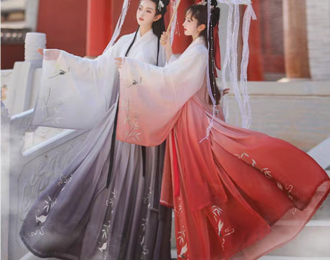 包邮福利款汉服女闺蜜原创中国风魏晋制侠客古...