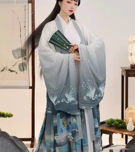 包邮m码凤凰曲汉服女正品原创魏晋风齐腰襦裙...