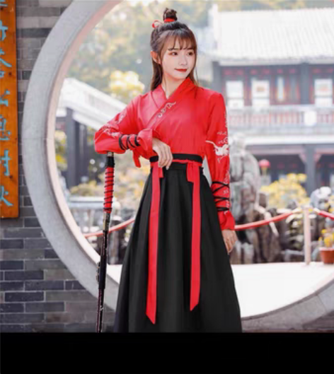 转卖古装汉服女中国风学生班服改良交领魏晋风...