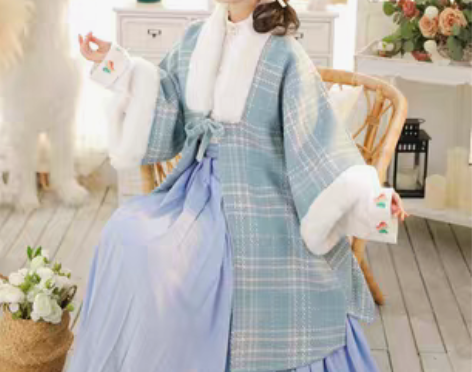 转卖玉术原创樱花汉服女明制汉元素改良日常披...