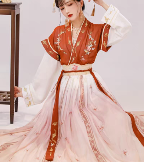 包邮玉术汉服一揽芳华全新带吊牌全套三件套，...