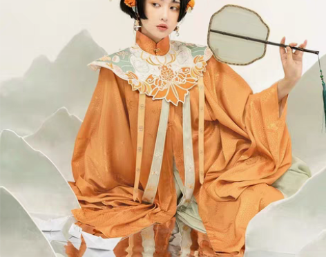 包邮兰若庭 汉服 明制 初霁之候雨 仅橘色...