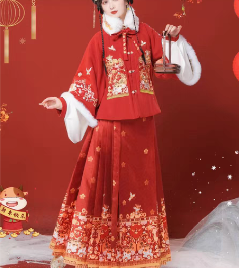 玉术【虎戏金鳞】原创汉服女拜年服装明制加厚...