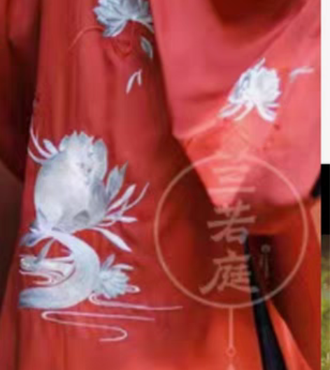 包邮兰若庭汉服明制汉服红色披风和上衣两件 ...