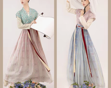 转卖桔屿原创汉服女唐褙子【百媚生】对襟齐腰...