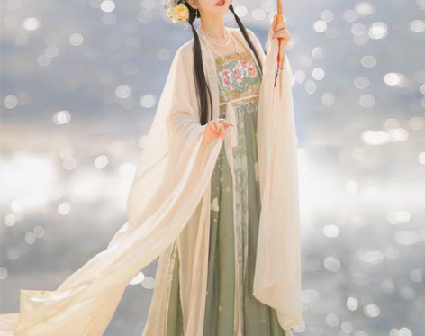 包邮【春有约】茗月萱唐制诃子裙汉服 有大袖...