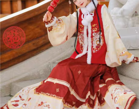 转卖裳云兮原创《福兔》明制汉服女兔年新年比...