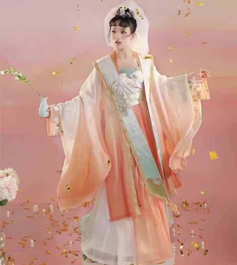 包邮都城南庄汉服玉瑶仙霞帔宋大袖百迭裙吊带...