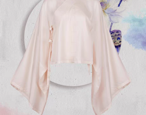 转卖都城南庄汉服原创竹丝棉浅肉色中衣交领衫...