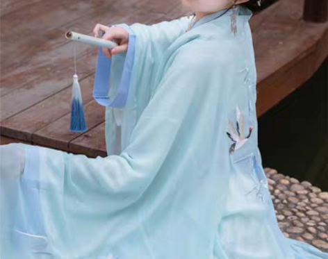 转卖清梳汉服女夏季云中鹤夜大袖衫女单件披风...