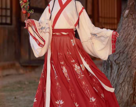 转卖艺缕原创汉服女半生莲交领晋制齐腰襦裙日...