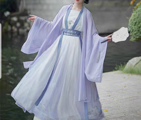 包邮梨花絮梦呦鸣齐腰汉服的上儒下裙＋清梳白...