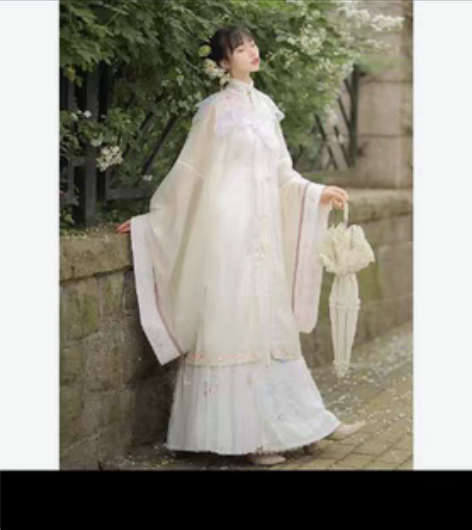 包邮清梳花屿原创 明制 云肩长衫 吊带裙子...