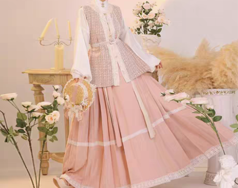 清梳汉服女花崎明制秋冬日常马面裙立领对襟仙...