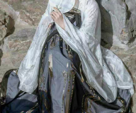 包邮【出】六米摆带大袖衫黑云鹤，l或xl都...