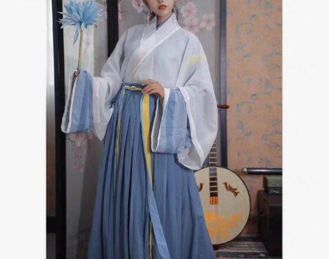 包邮五五年汉服 霜降.秋焚 晋制交领齐腰襦...