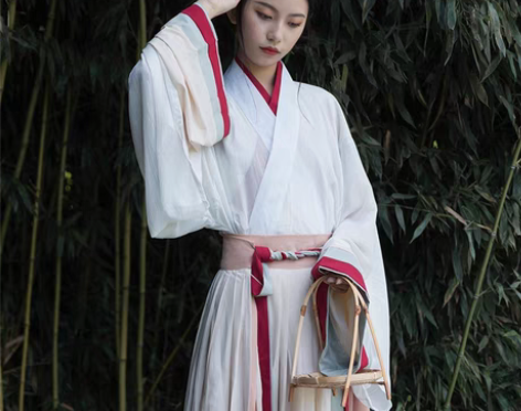 现货 五五年工作室原创汉服女秋色晋制交领齐...