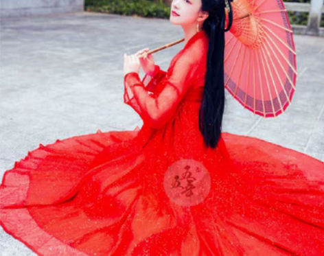 转卖五五年 红绫 原创传统汉服女对襟齐胸襦...