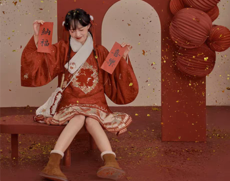 转卖七月夕汉服 福兔贺春 原创交领绣花加绒...