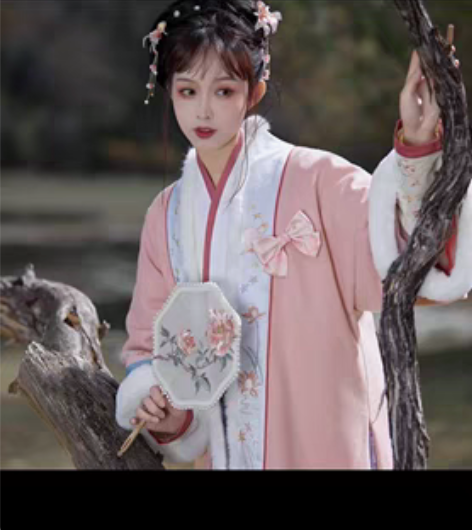 包邮七月夕 山影雪月 飞机袖短衫加绒长褙子...