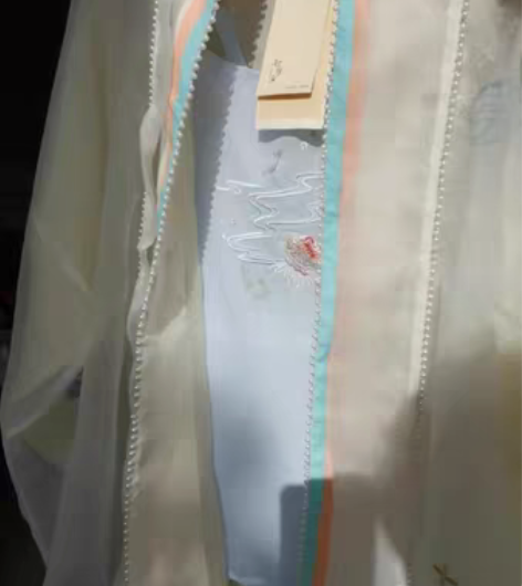 包邮七月夕 青琉桂 一片式宋抹飞机袖短衫原...