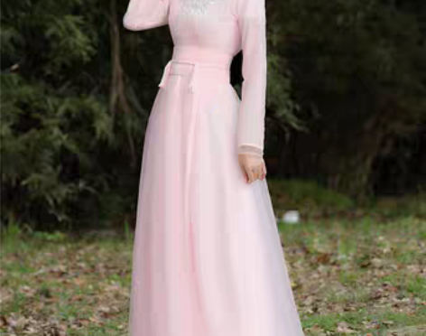 转卖粉色汉服女正品原创舞蹈演出服装古装中国...