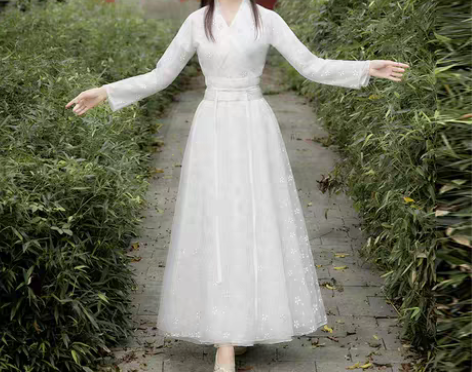 转卖白色汉服女夏季古装原创正品中国风古风超...