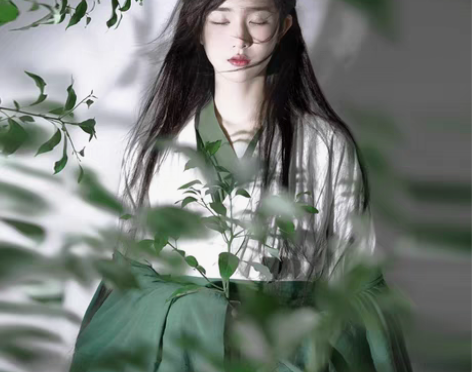 转卖绿色直裾汉服女夏季中国风古装魏晋古风夏...