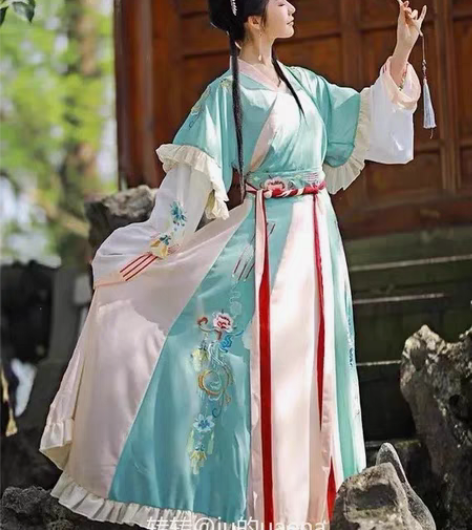 耀春花湘蓉原创正品汉服女魏晋风，半臂交领齐...