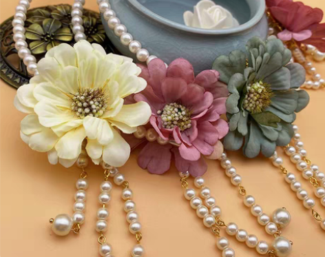 转卖耀如春华 原创珍珠发箍 汉服绢花发饰宋...