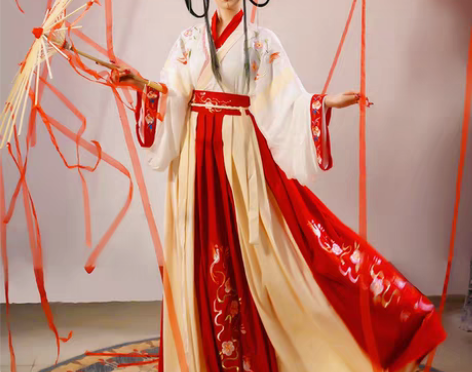 转卖汉服女晋制中国风交领刺绣齐腰襦裙仙气飘...