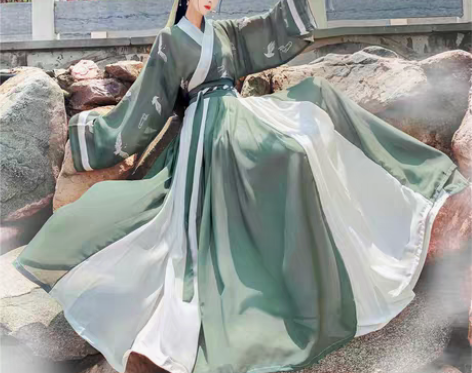 转卖汉旭长安故里汉服女齐腰襦裙晋制交领三件...