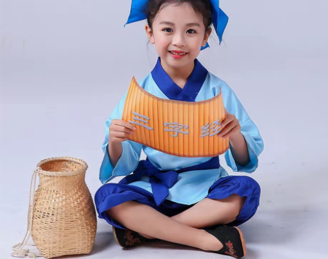 转卖儿童汉服宝宝古装演出服幼儿园男女三字经...