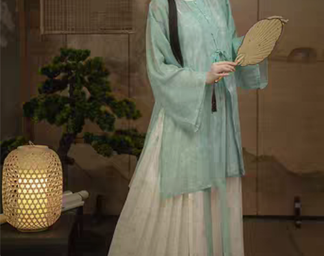 转卖柒邑【冰破】原创汉服女明制圆领长衫齐腰...