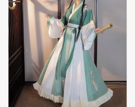 转卖柒邑阑珊汉服女正品原创晋制交领半袖齐腰...